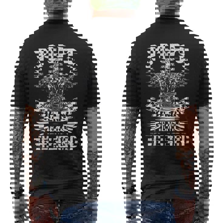 Biker Grandpa Pops The Man Myth The Legend Motorcycle Mens Back Print T-shirt
