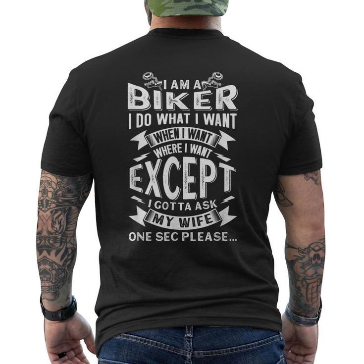 Biker Outfit Funny Motorcycle Quotes Accessories For Men Men's Crewneck Short Sleeve Back Print T-shirt