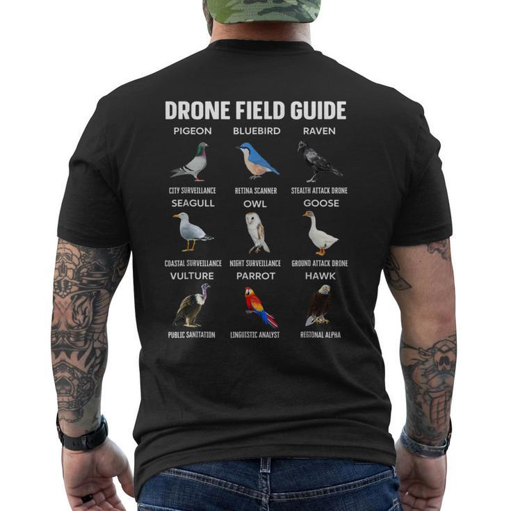 Birds Drone Field Guide They Aren’T Real  Men's Crewneck Short Sleeve Back Print T-shirt