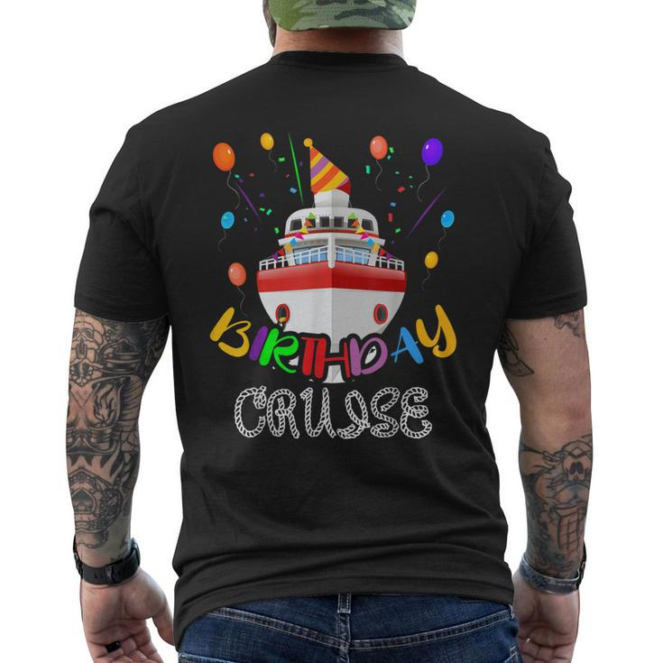 Birthday Cruise Cruising Bday Party Ocean Ship Cake Men's Back Print T-shirt