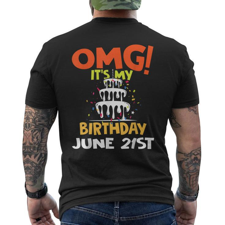 Birthday June 21St Birthday Men's Back Print T-shirt