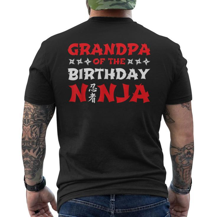 Birthday Ninja Kids Party Grandpa Of The Birthday Ninja Men's Back Print T-shirt