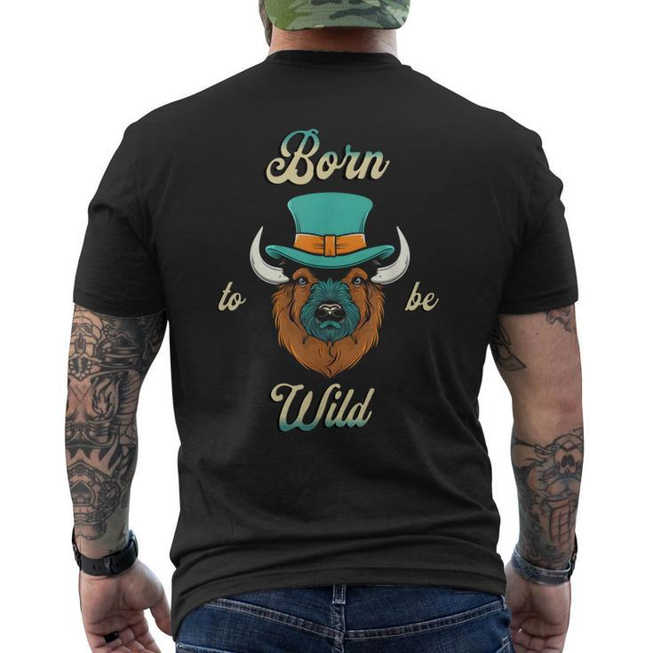 Bison Chic Elegance Born To Be My Wild Spirit Animal Men's Back Print T-shirt