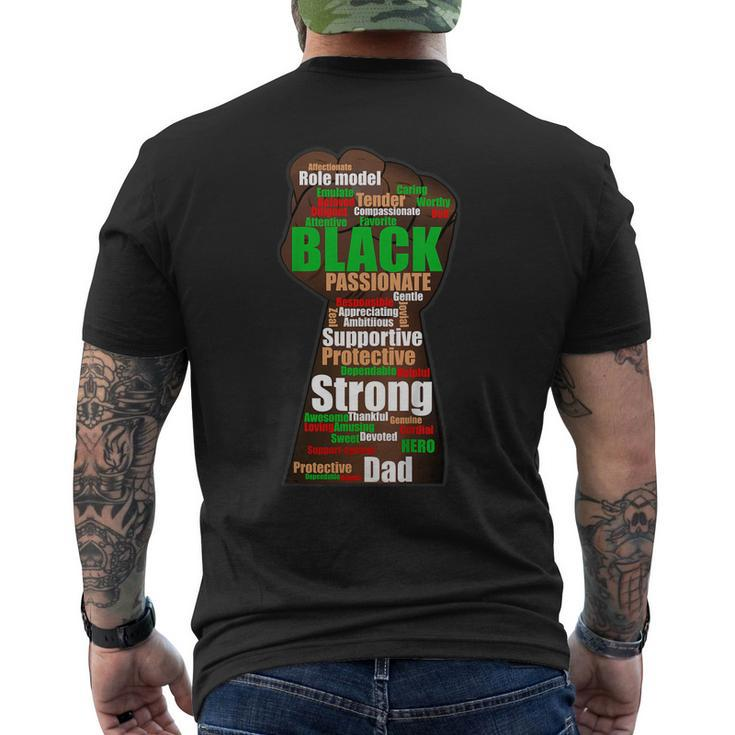 Black Dad Wordcloud Art Fathers Day Tshirt African American Men's Back Print T-shirt