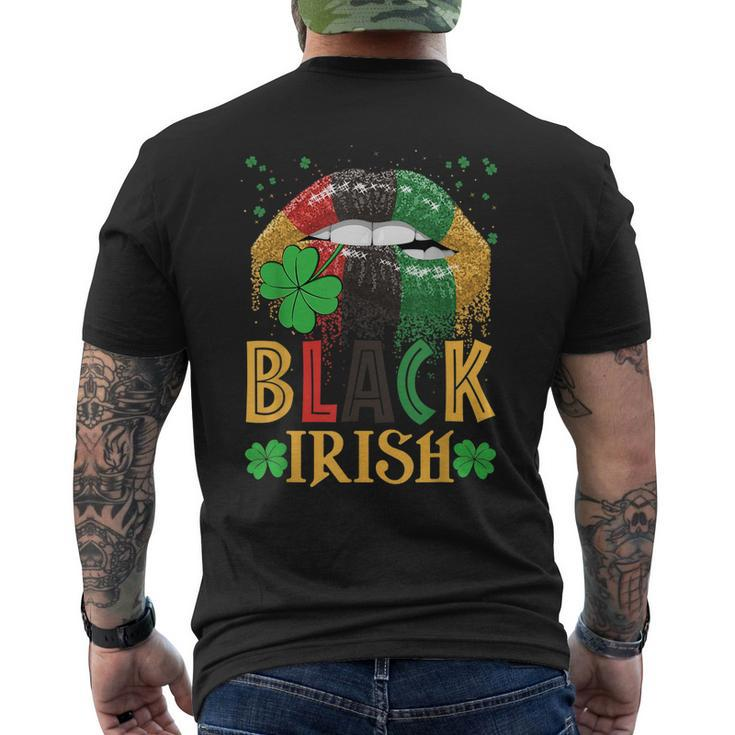 Black Irish Dripping Lips African American St Patricks Day Men's Back Print T-shirt