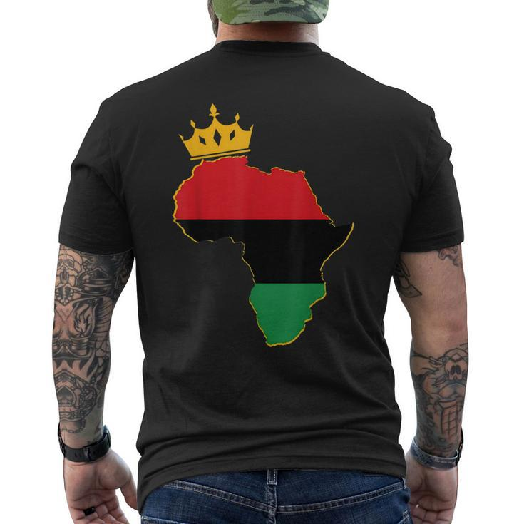 Black King Queen Couple Matching African American Valentine Men's T-shirt Back Print