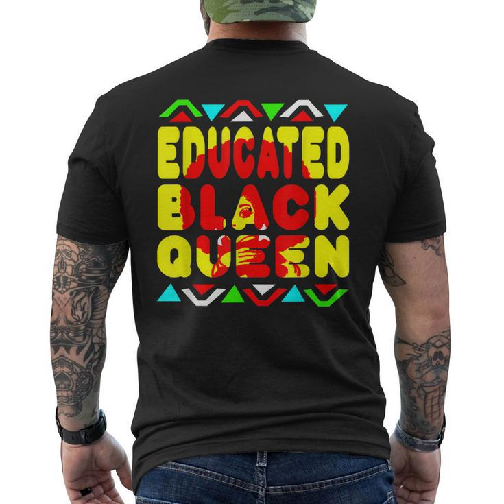 Black Queen Educated African American Pride Dashiki Men's Back Print T-shirt