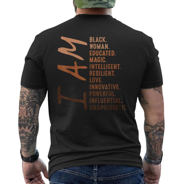 I Am Black Woman Black History Month Educated Black Girl V15 Men's T-shirt Back Print