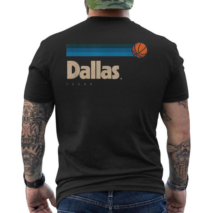 Blue Dallas Basketball B-Ball City Texas Retro Dallas Men's T-shirt Back Print
