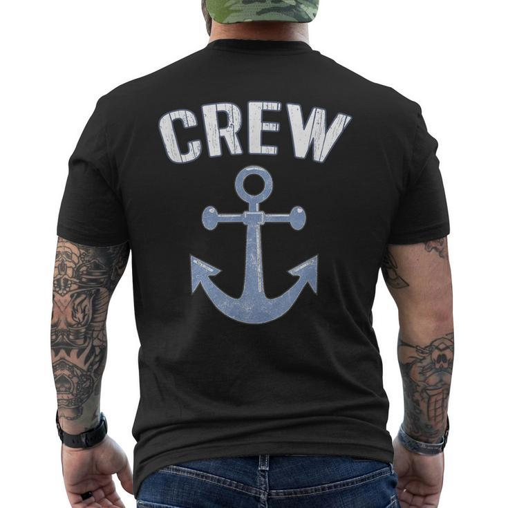 Boating Captain Crew Pontoon Nautical Sailing Anchor Men's T-shirt Back Print