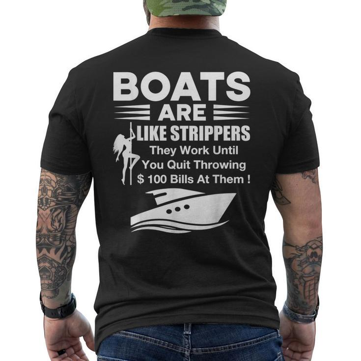 Boats Are Like Strippers They Work Until You Quit Throwing Men's Back Print T-shirt