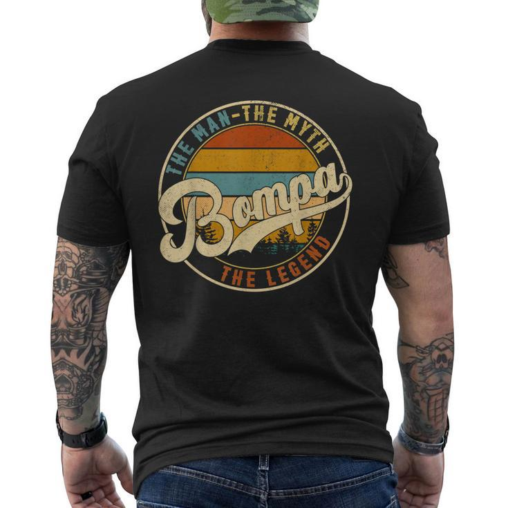 Bompa The Man Myth Legend Family Daddy Grandpa Fathers Day Mens Back Print T-shirt