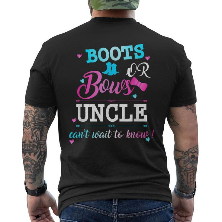 Boots Or Bows This Uncle Cant Wait To Know Funny Gender Reve Mens Back Print T-shirt