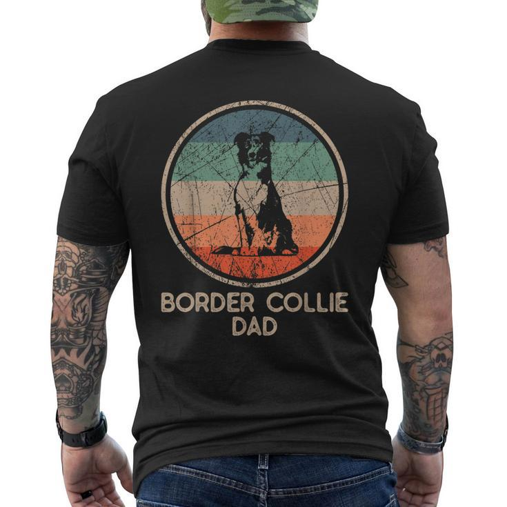 Border Collie Dog - Vintage Border Collie Dad Men's T-shirt Back Print