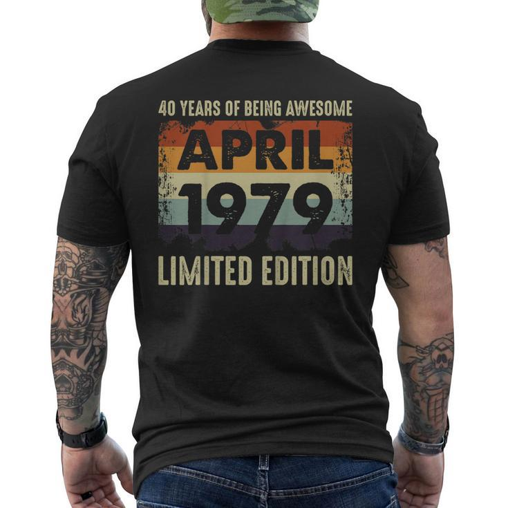 Born April 1979 Limited-Edition 40Th Birthday Men's Back Print T-shirt