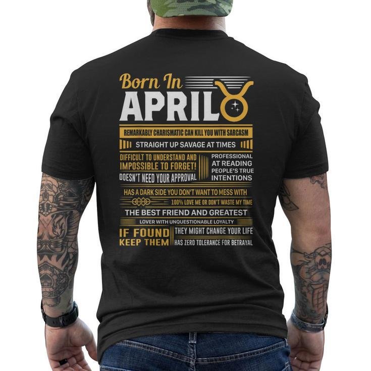 Born In April Taurus Birthday Men's Back Print T-shirt