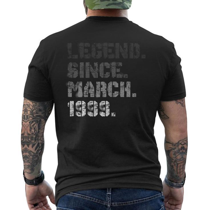 Born In March 1999 Legend 21 Years Old 21St Birthday Men's Back Print T-shirt
