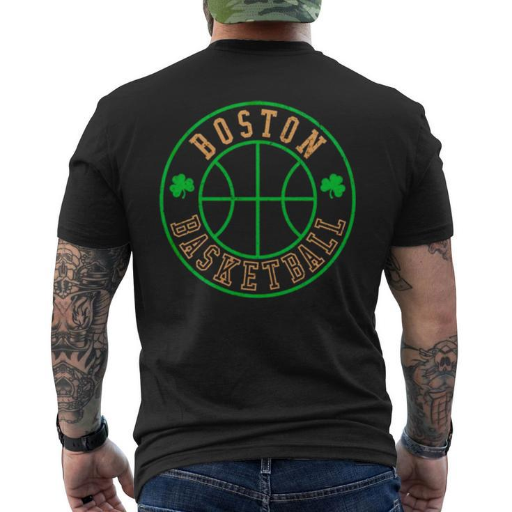 Boston Basketball Seal Shamrock Men's Crewneck Short Sleeve Back Print T-shirt