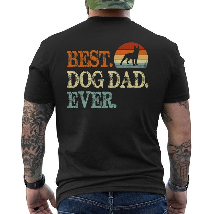 Boston Terrier Best Dog Dad Ever Retro Vintage Men's Back Print T-shirt