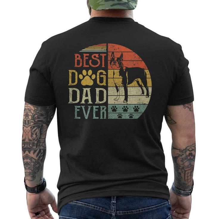 Boston Terrier Best Dog Dad Ever Vintage Fathers Day Retro Men's T-shirt Back Print