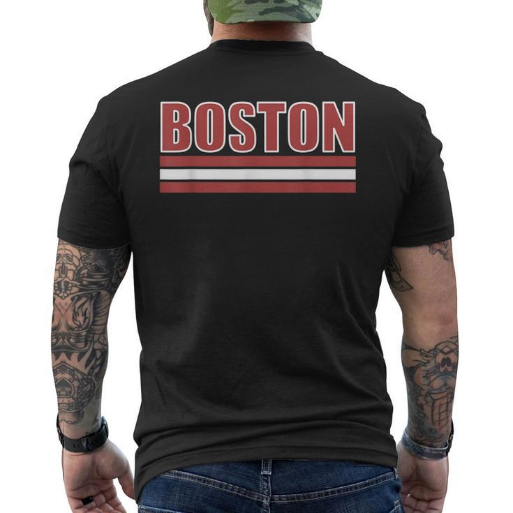 Boston Varsity Style Red Text Men's Back Print T-shirt