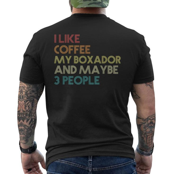 Boxador Dog Owner Coffee Lovers Quote Vintage Retro Men's T-shirt Back Print