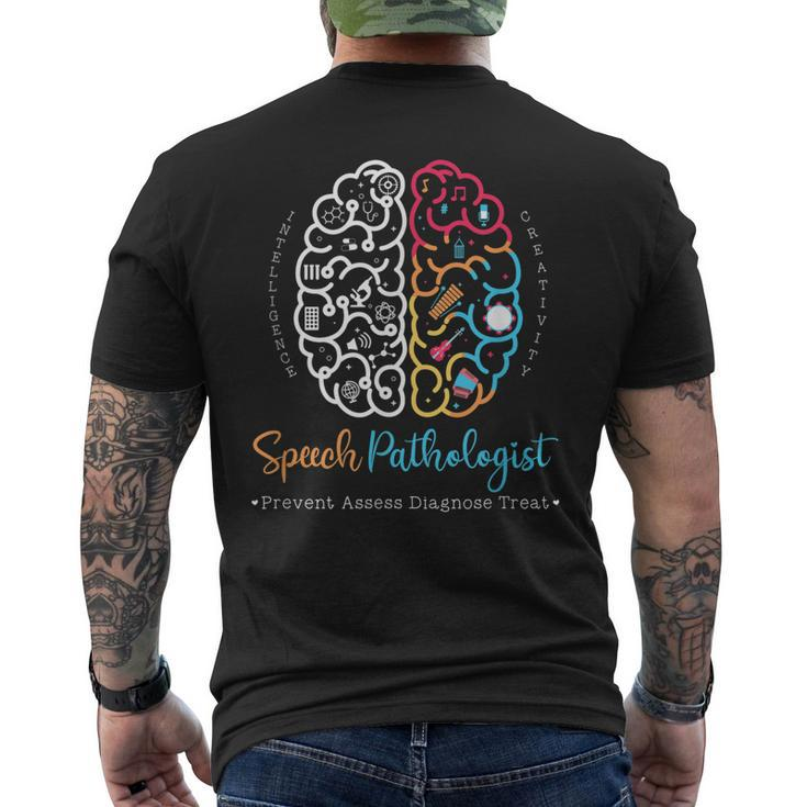 Brain Of A Speech Pathologist Speech Language Therapy Men's Back Print T-shirt