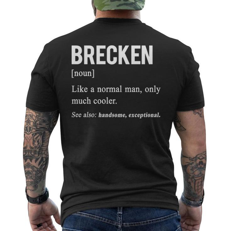 Brecken Name Gift Brecken Funny Definition V2 Mens Back Print T-shirt