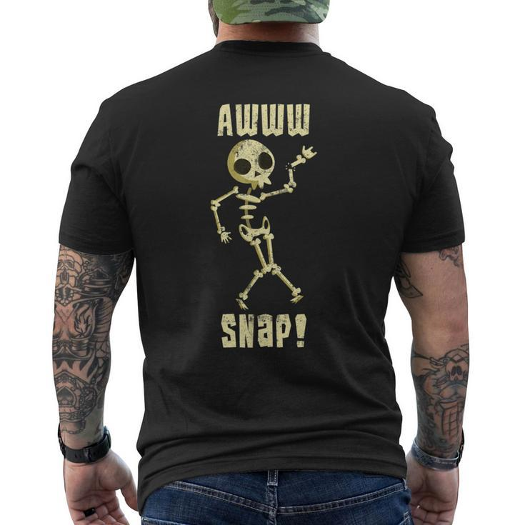 Broken Arm Awww Snap Skeleton Broken Bone Men's T-shirt Back Print