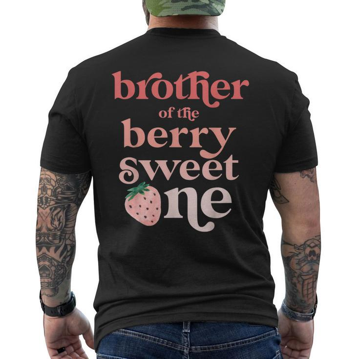 Brother Of The Berry Sweet One Strawberry First Birthday 1St Men's T-shirt Back Print
