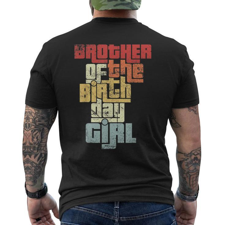 Brother Of The Birthday Girl Vintage Graphic Matching Family Men's Back Print T-shirt