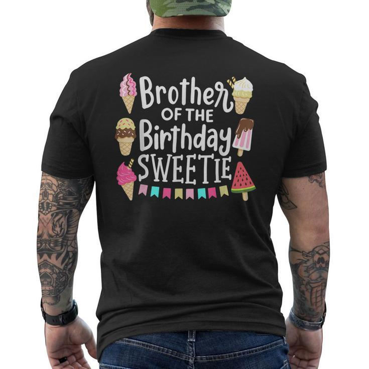 Brother Of The Birthday Sweetie Ice Cream Matching Family Men's Back Print T-shirt