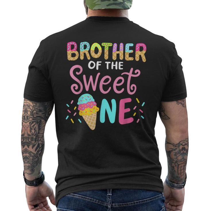 Brother Of Sweet One Birthday Matching Family Ice Cream Men's Back Print T-shirt