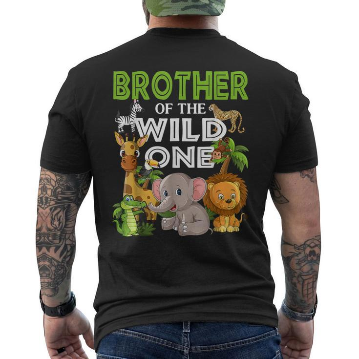 Brother Of The Wild One Zoo Birthday 1St Safari Jungle 1St Men's T-shirt Back Print