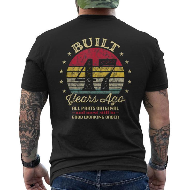 Built 47 Years Ago 47Th Birthday All Parts Original 1976 Men's Back Print T-shirt