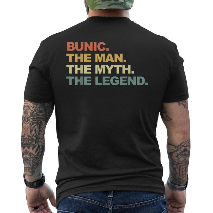 Bunic The Man The Myth The Romanian Legend Funny Grandpa Mens Back Print T-shirt