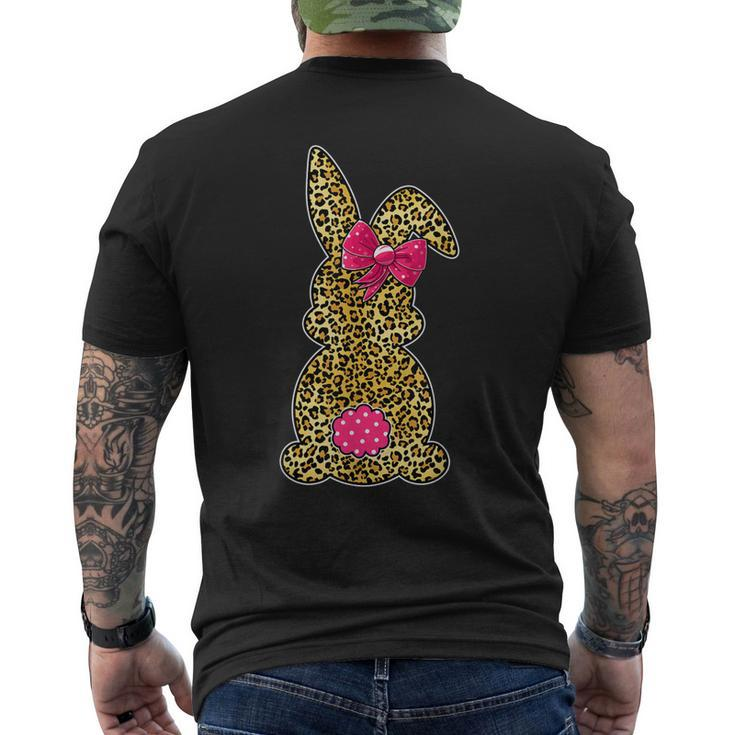 Bunny Easter Leopard Print Rabbit Easter Day Girls Women Men's Back Print T-shirt
