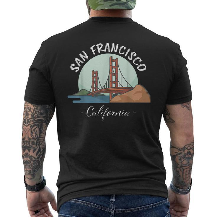 California - San Francisco Golden Gate Bridge Souvenir Men's Back Print T-shirt