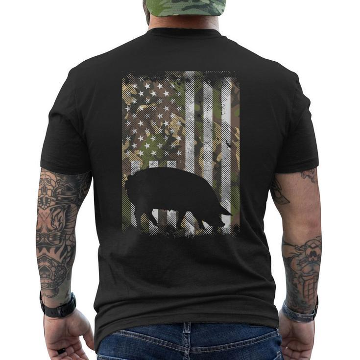 Camo Us Flag Pig Vintage Farm Animal Patriotic Farmer Men's T-shirt Back Print