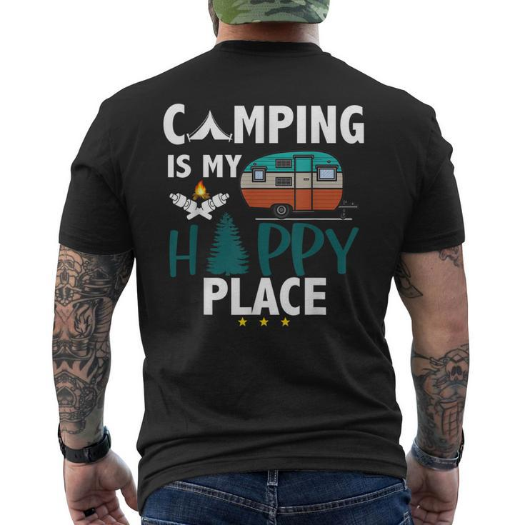 Camping Is My Happy Place Camp Camper Camping Graphic Men's Back Print T-shirt