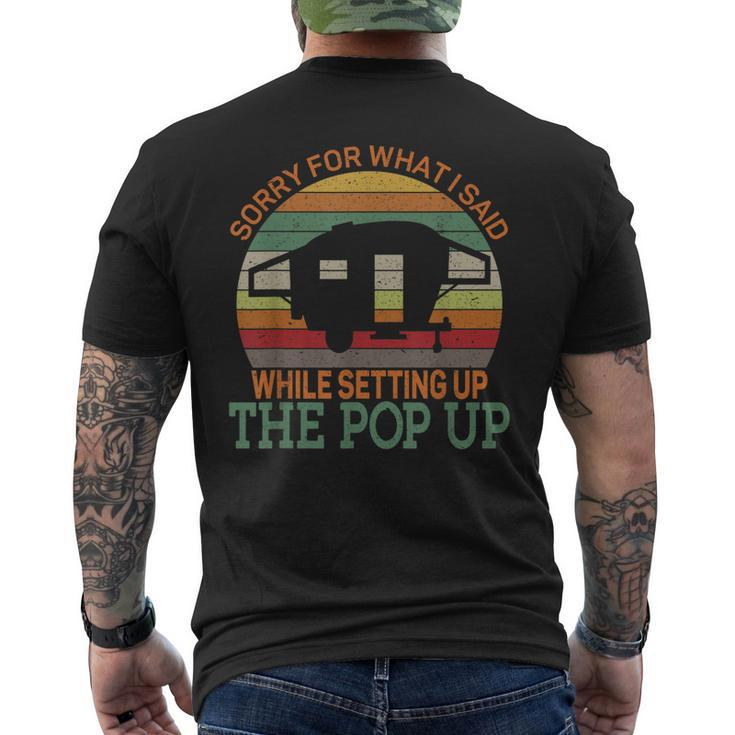 Camping Pop Up Camper Retro Vintage Sorry For What I Said Men's Back Print T-shirt