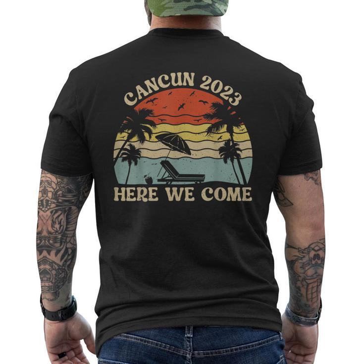 Cancun 2023 Here We Come Matching Family Friends Vacation Men's Back Print T-shirt