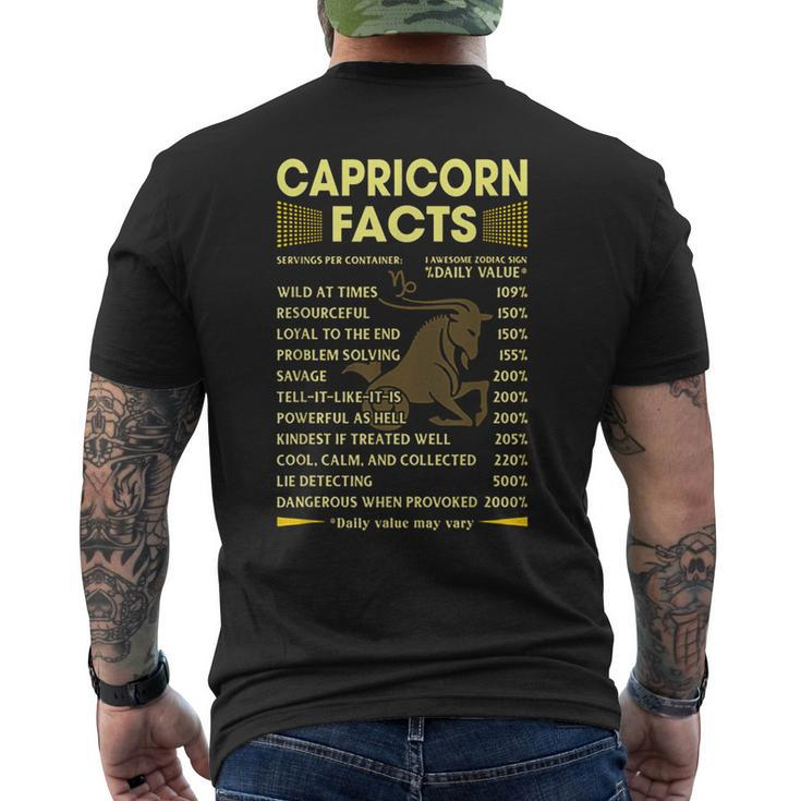 Capricorn Facts Zodiac Capricorn Birthday Men's Back Print T-shirt