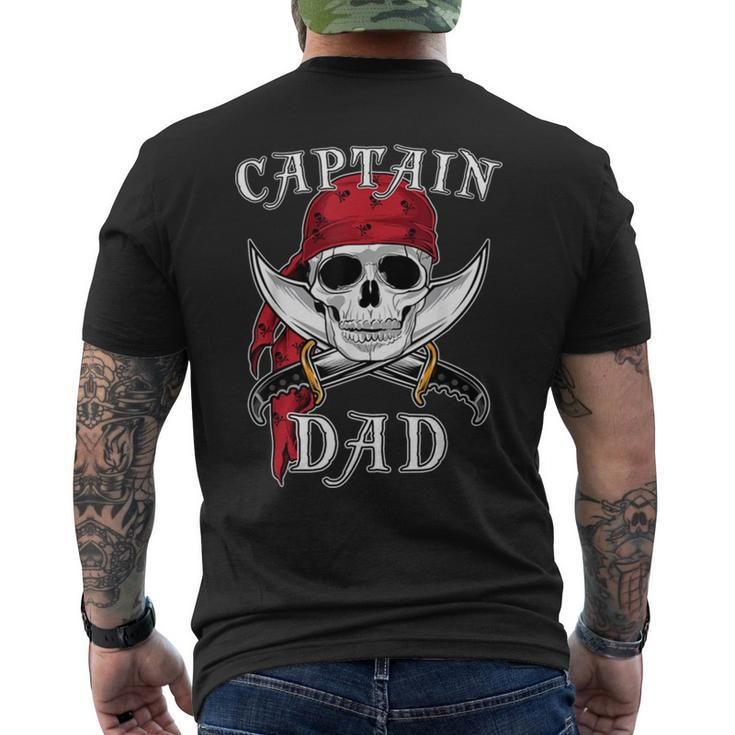 Captain Dad Skeleton Halloween Men's Back Print T-shirt