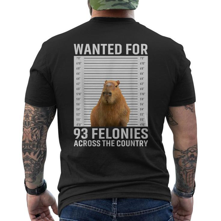Capybara Hot For 93 Felonies Hilarious Capybara Men's Back Print T-shirt
