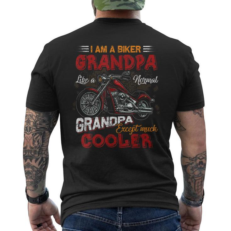 Car Bike Motorcycle Lover I Am A Cool Biker Grandpa Mens Back Print T-shirt