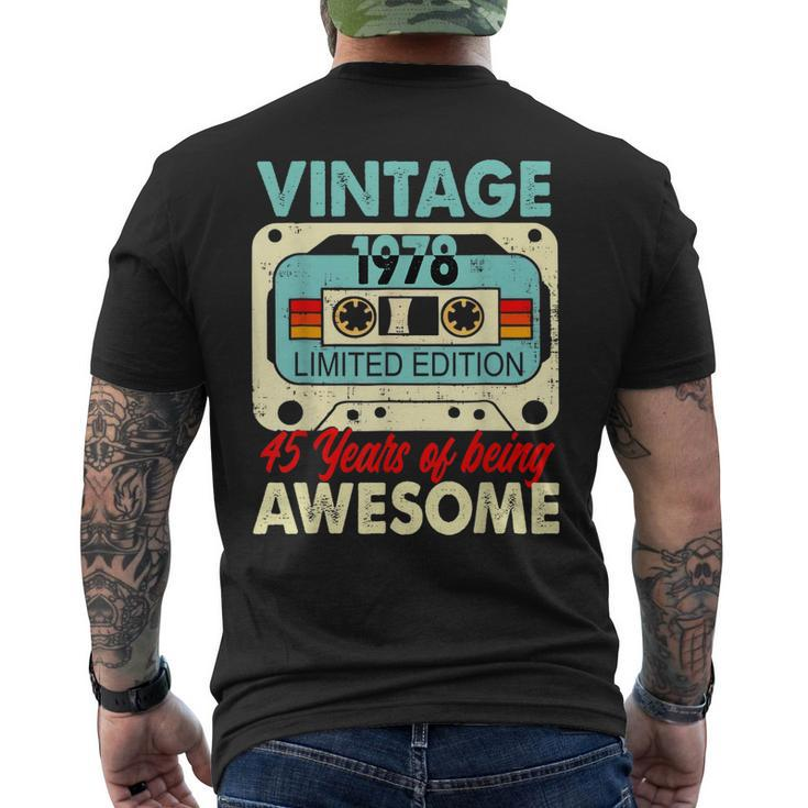 Cassette Vintage 1978 45 Years Of Being Awesome Men's Back Print T-shirt