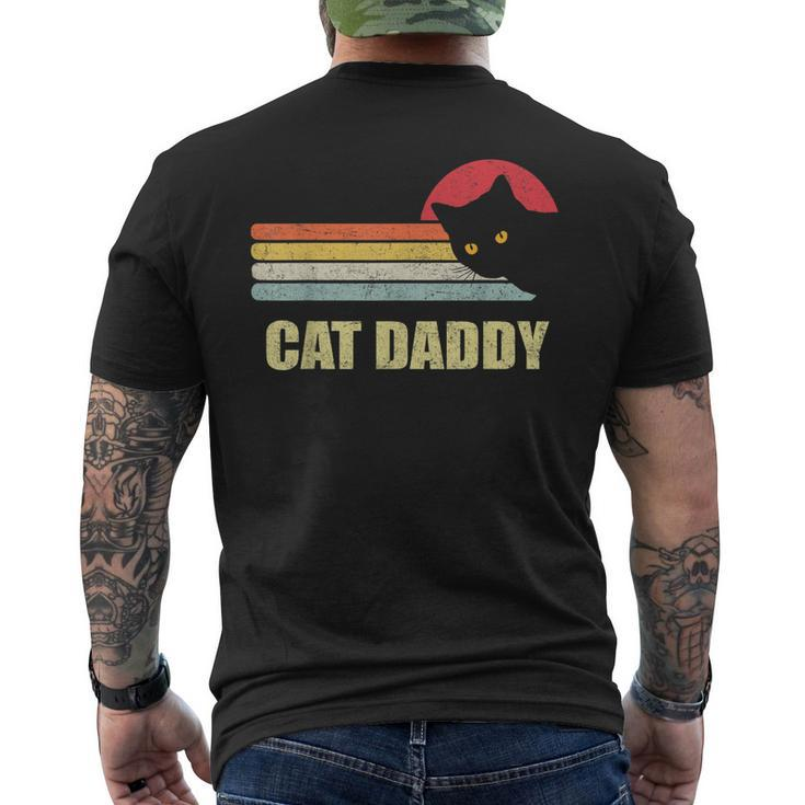 Mens Cat Daddy Vintage Style Cat Retro Distressed Men's T-shirt Back Print