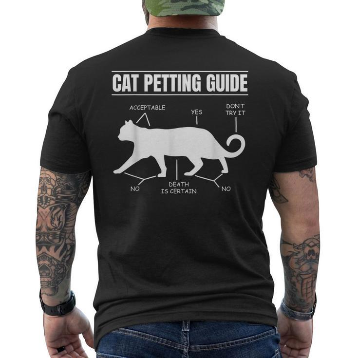 Cat Petting Guide Kitten Lover Feline Pet Owner Men's Back Print T-shirt