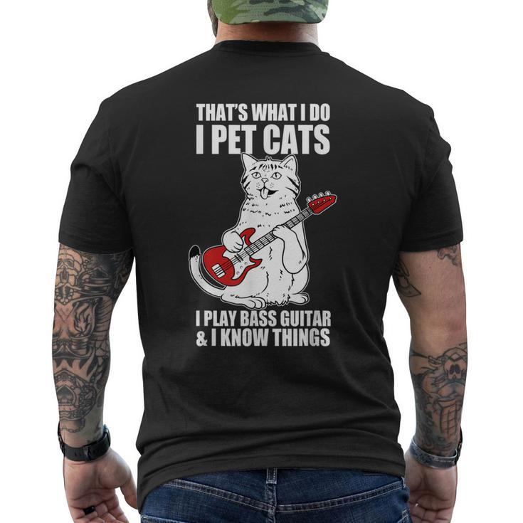 Cat Playing Guitar Kitten Lover Pet Rocker Musician Men's Back Print T-shirt